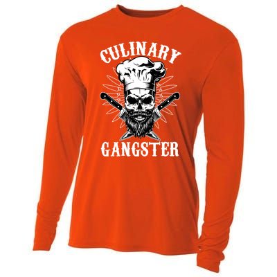 Culinary Gangster Skeleton Chef Funny Cooking Cook Meaningful Gift Cooling Performance Long Sleeve Crew