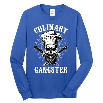 Culinary Gangster Skeleton Chef Funny Cooking Cook Meaningful Gift Tall Long Sleeve T-Shirt