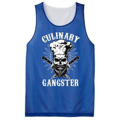 Culinary Gangster Skeleton Chef Funny Cooking Cook Meaningful Gift Mesh Reversible Basketball Jersey Tank