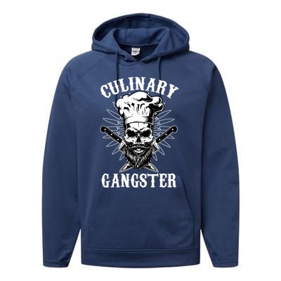 Culinary Gangster Skeleton Chef Funny Cooking Cook Meaningful Gift Performance Fleece Hoodie