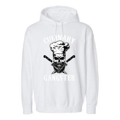 Culinary Gangster Skeleton Chef Funny Cooking Cook Meaningful Gift Garment-Dyed Fleece Hoodie