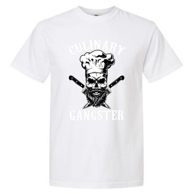 Culinary Gangster Skeleton Chef Funny Cooking Cook Meaningful Gift Garment-Dyed Heavyweight T-Shirt