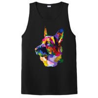 colorful German Shepherd dog pop art gifts for lover dogs PosiCharge Competitor Tank