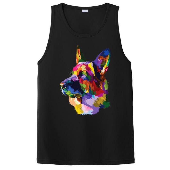 colorful German Shepherd dog pop art gifts for lover dogs PosiCharge Competitor Tank