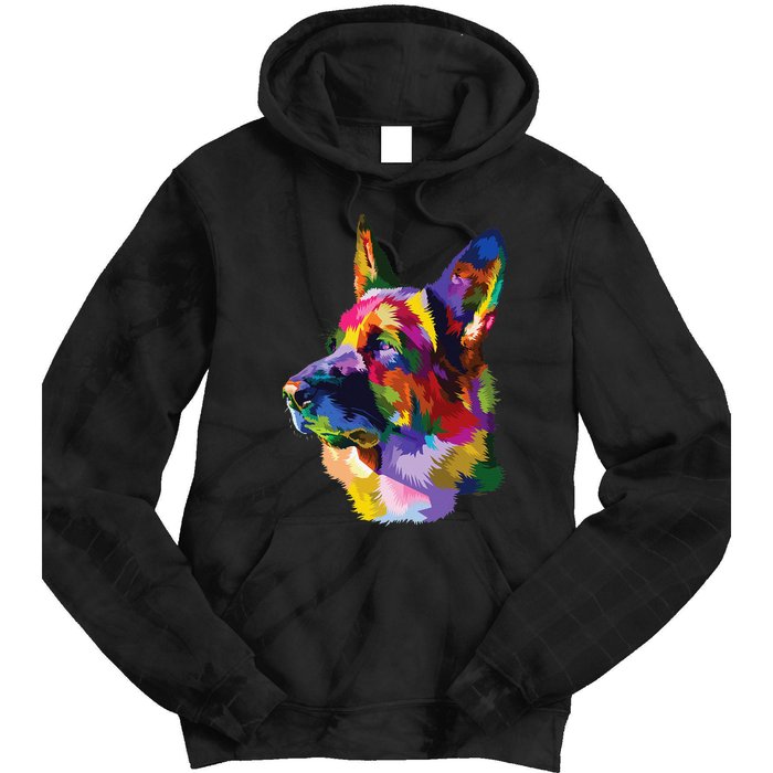 colorful German Shepherd dog pop art gifts for lover dogs Tie Dye Hoodie