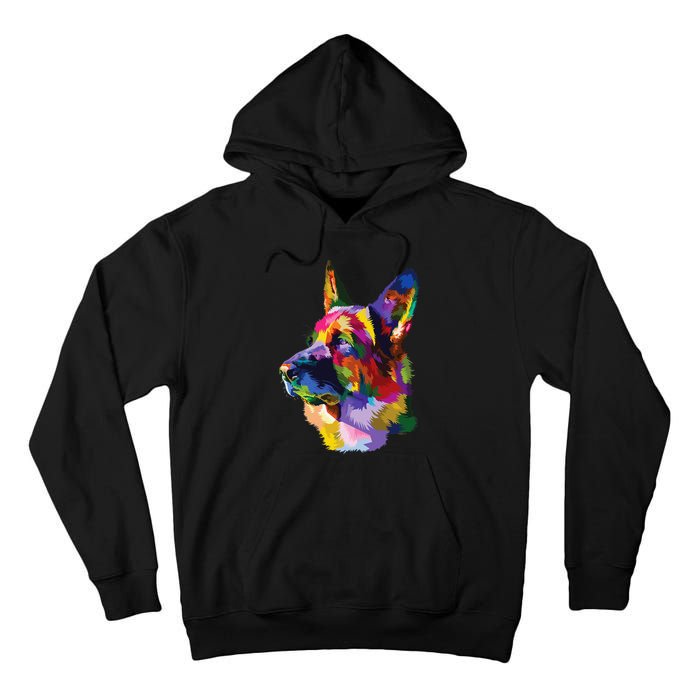 colorful German Shepherd dog pop art gifts for lover dogs Tall Hoodie