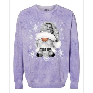 Cool Grey Santa Gnomie For Gothic And Emo With Winter Gnome Gift Colorblast Crewneck Sweatshirt