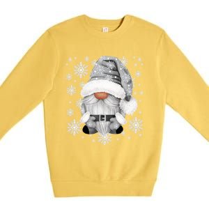 Cool Grey Santa Gnomie For Gothic And Emo With Winter Gnome Gift Premium Crewneck Sweatshirt