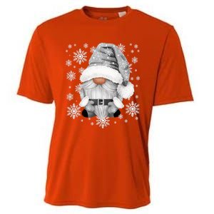 Cool Grey Santa Gnomie For Gothic And Emo With Winter Gnome Gift Cooling Performance Crew T-Shirt