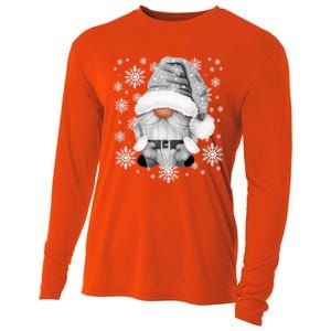 Cool Grey Santa Gnomie For Gothic And Emo With Winter Gnome Gift Cooling Performance Long Sleeve Crew