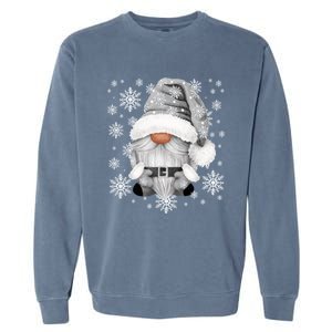 Cool Grey Santa Gnomie For Gothic And Emo With Winter Gnome Gift Garment-Dyed Sweatshirt