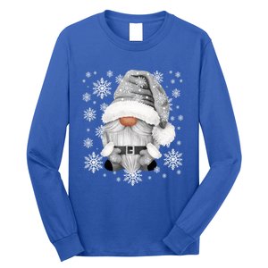 Cool Grey Santa Gnomie For Gothic And Emo With Winter Gnome Gift Long Sleeve Shirt