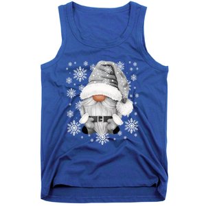 Cool Grey Santa Gnomie For Gothic And Emo With Winter Gnome Gift Tank Top