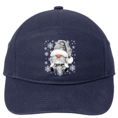 Cool Grey Santa Gnomie For Gothic And Emo With Winter Gnome Gift 7-Panel Snapback Hat