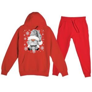 Cool Grey Santa Gnomie For Gothic And Emo With Winter Gnome Gift Premium Hooded Sweatsuit Set