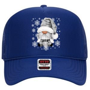 Cool Grey Santa Gnomie For Gothic And Emo With Winter Gnome Gift High Crown Mesh Back Trucker Hat