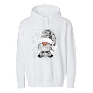 Cool Grey Santa Gnomie For Gothic And Emo With Winter Gnome Gift Garment-Dyed Fleece Hoodie