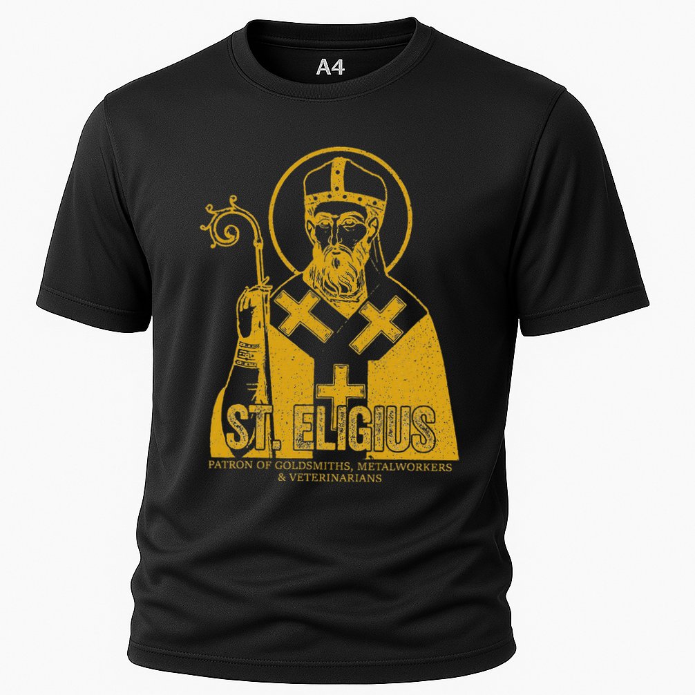 Catholicism Gold St. Eligius Jesus Catholic Christian Saint Cooling Performance Crew T-Shirt