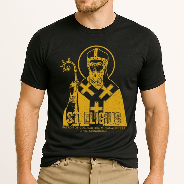 Catholicism Gold St. Eligius Jesus Catholic Christian Saint Cooling Performance Crew T-Shirt