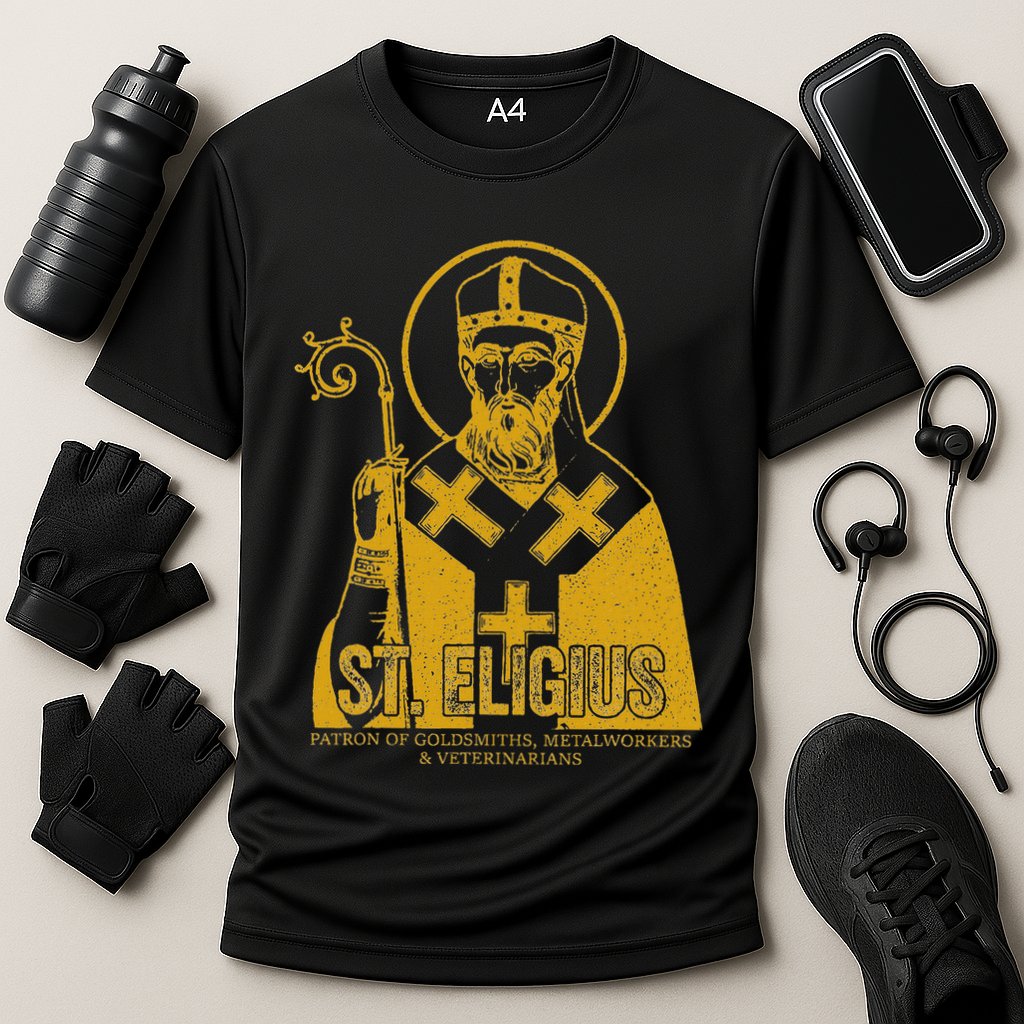 Catholicism Gold St. Eligius Jesus Catholic Christian Saint Cooling Performance Crew T-Shirt