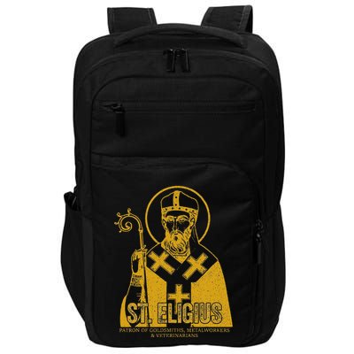 Catholicism Gold St. Eligius Jesus Catholic Christian Saint Impact Tech Backpack