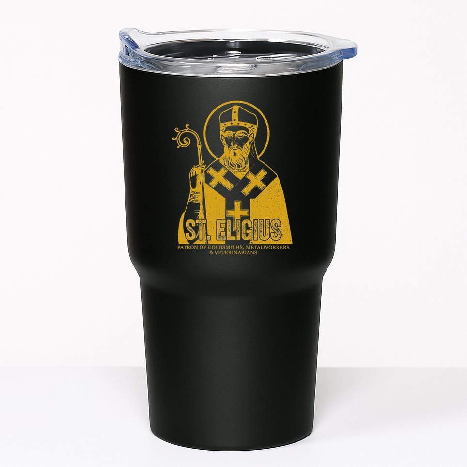 Catholicism Gold St. Eligius Jesus Catholic Christian Saint Tumbler