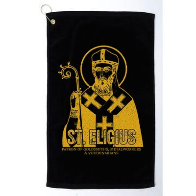 Catholicism Gold St. Eligius Jesus Catholic Christian Saint Golf Towel
