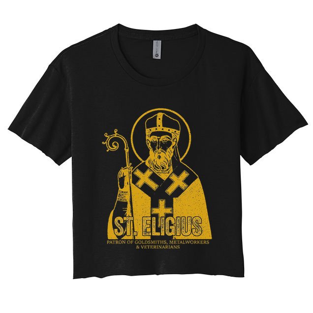 Catholicism Gold St. Eligius Jesus Catholic Christian Saint Crop Top