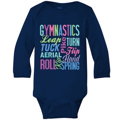 Cute Gymnastics Shirts Gymnast Gifts Gymnastic Clothes Girl Baby Long Sleeve Bodysuit