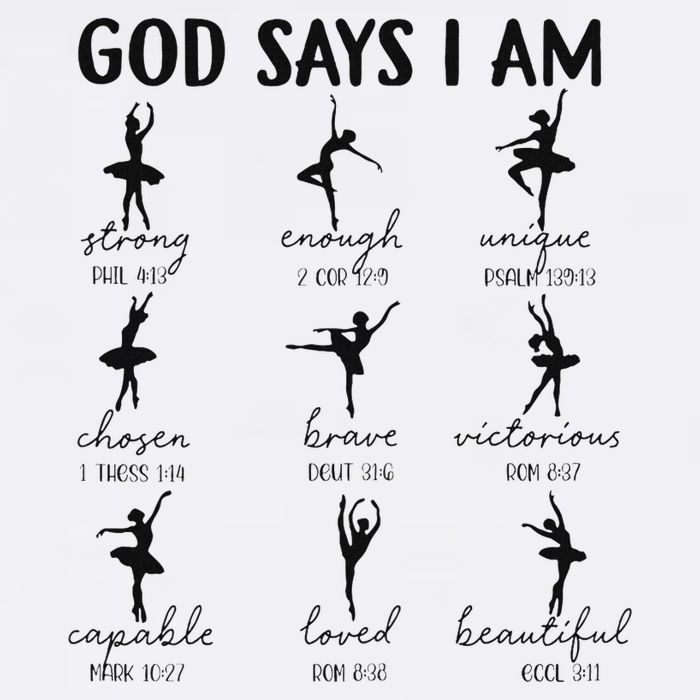 Christian God Says I Am Ballet Dancer Religious Bible Verse Cooling Performance Crew T-Shirt