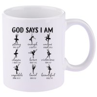 Christian God Says I Am Ballet Dancer Religious Bible Verse 11oz C Handle Ceramic Mug