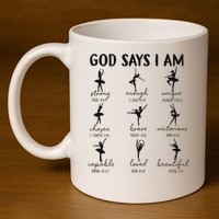 Christian God Says I Am Ballet Dancer Religious Bible Verse 11oz C Handle Ceramic Mug