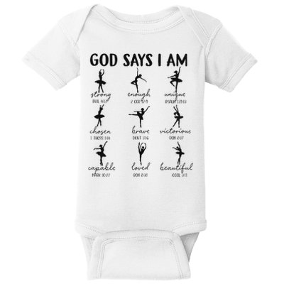 Christian God Says I Am Ballet Dancer Religious Bible Verse Baby Bodysuit