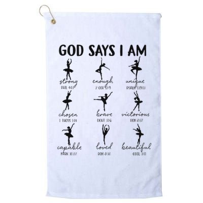 Christian God Says I Am Ballet Dancer Religious Bible Verse Golf Towel