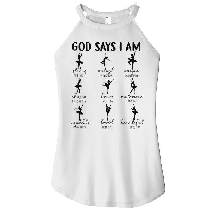 Christian God Says I Am Ballet Dancer Religious Bible Verse Women's Perfect Tri Rocker Tank