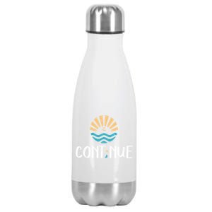 Cont;nue Gift Semicolon Tal Health Awareness Gift Stainless Steel Insulated Water Bottle