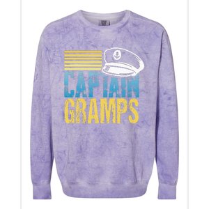 Captain Gramps Sailing Captain Hat Boat Lover Boating Colorblast Crewneck Sweatshirt