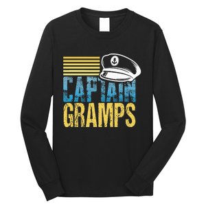 Captain Gramps Sailing Captain Hat Boat Lover Boating Long Sleeve Shirt