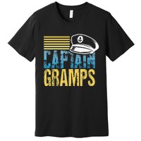 Captain Gramps Sailing Captain Hat Boat Lover Boating Premium T-Shirt