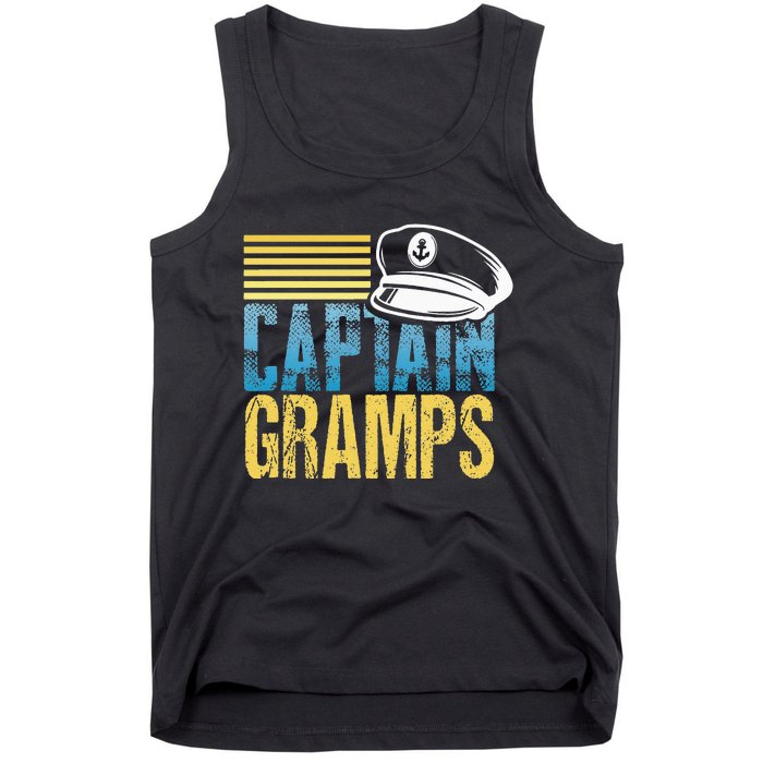 Captain Gramps Sailing Captain Hat Boat Lover Boating Tank Top