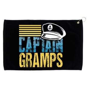 Captain Gramps Sailing Captain Hat Boat Lover Boating Grommeted Golf Towel