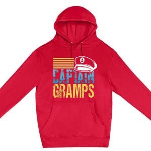 Captain Gramps Sailing Captain Hat Boat Lover Boating Premium Pullover Hoodie