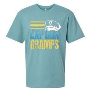 Captain Gramps Sailing Captain Hat Boat Lover Boating Sueded Cloud Jersey T-Shirt