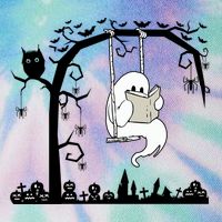 Cute Ghost Swinging Reading Book Halloween Ghost Reading Meaningful Gift Legacy Tie Dye Trucker Hat