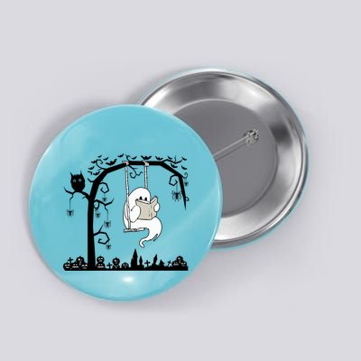 Cute Ghost Swinging Reading Book Halloween Ghost Reading Meaningful Gift Button