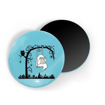 Cute Ghost Swinging Reading Book Halloween Ghost Reading Meaningful Gift Magnet