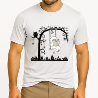 Cute Ghost Swinging Reading Book Halloween Ghost Reading Meaningful Gift Performance Shirt