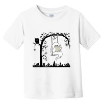 Cute Ghost Swinging Reading Book Halloween Ghost Reading Meaningful Gift Toddler T-Shirt