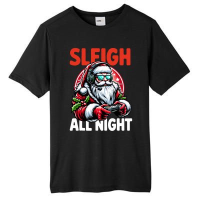 Christmas Gamer Sleigh All Night Video Game Santa Xmas Tall Fusion ChromaSoft Performance T-Shirt