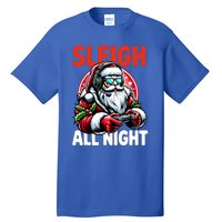 Christmas Gamer Sleigh All Night Video Game Santa Xmas Tall T-Shirt